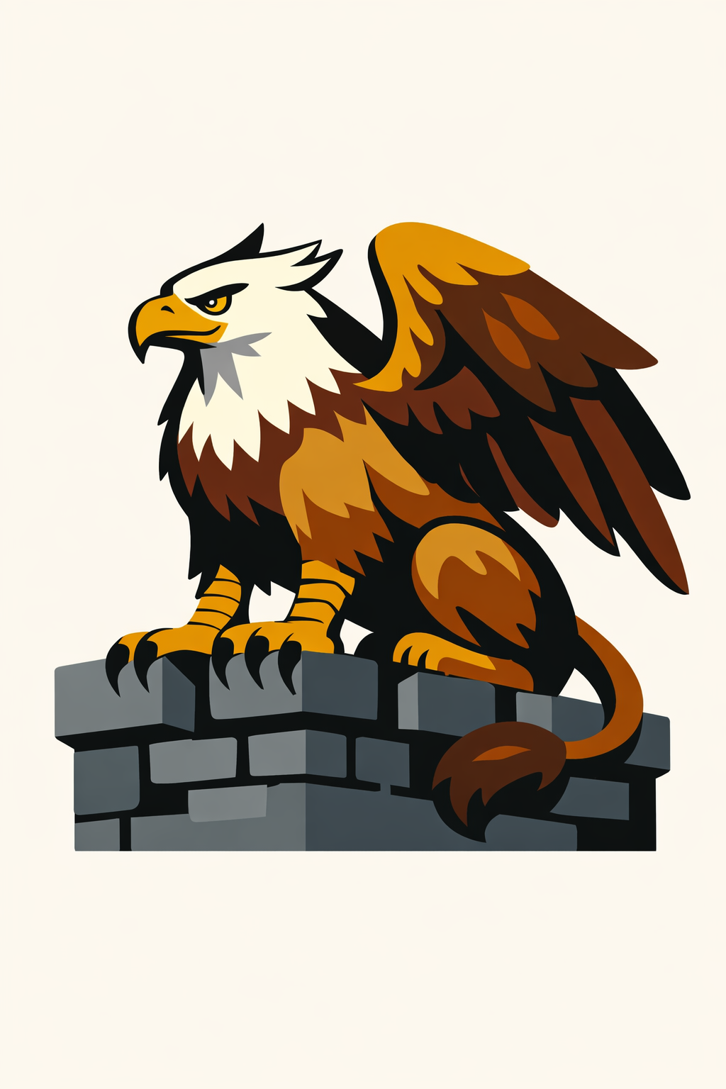 Griffin Perched On Castle Wall cross-stitch pattern preview — Fantasy & Whimsical