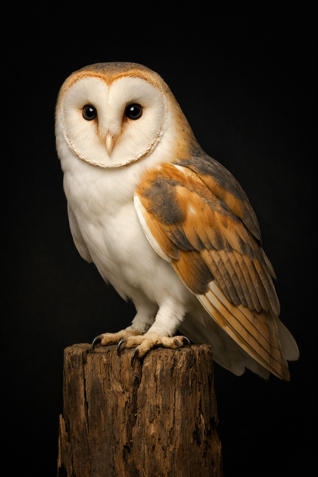 A barn owl perched at night cross-stitch pattern preview — Birds & Woodland Creatures