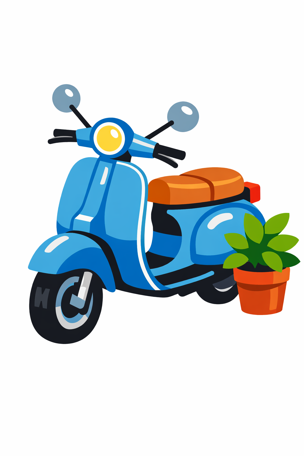 Powder Blue Scooter cross-stitch pattern preview — Landscapes & Nature Scenes