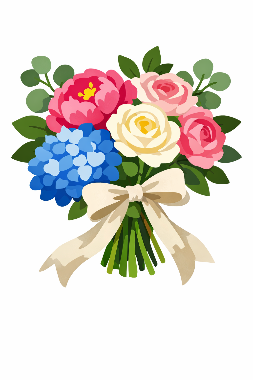 Watercolor Floral Bouquet cross-stitch pattern preview — Florals & Botanicals