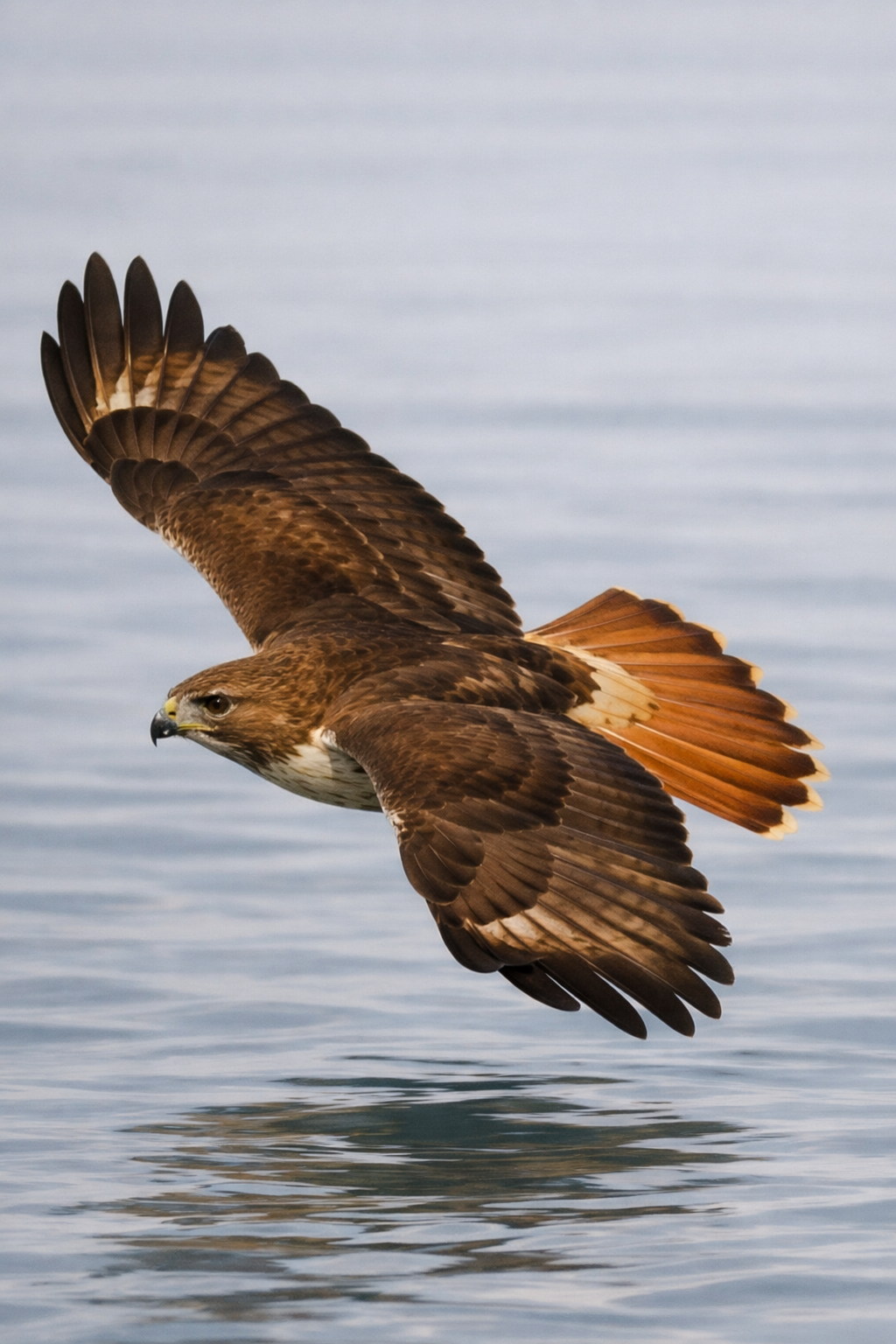 A hawk in flight over water cross-stitch pattern preview — Birds & Woodland Creatures