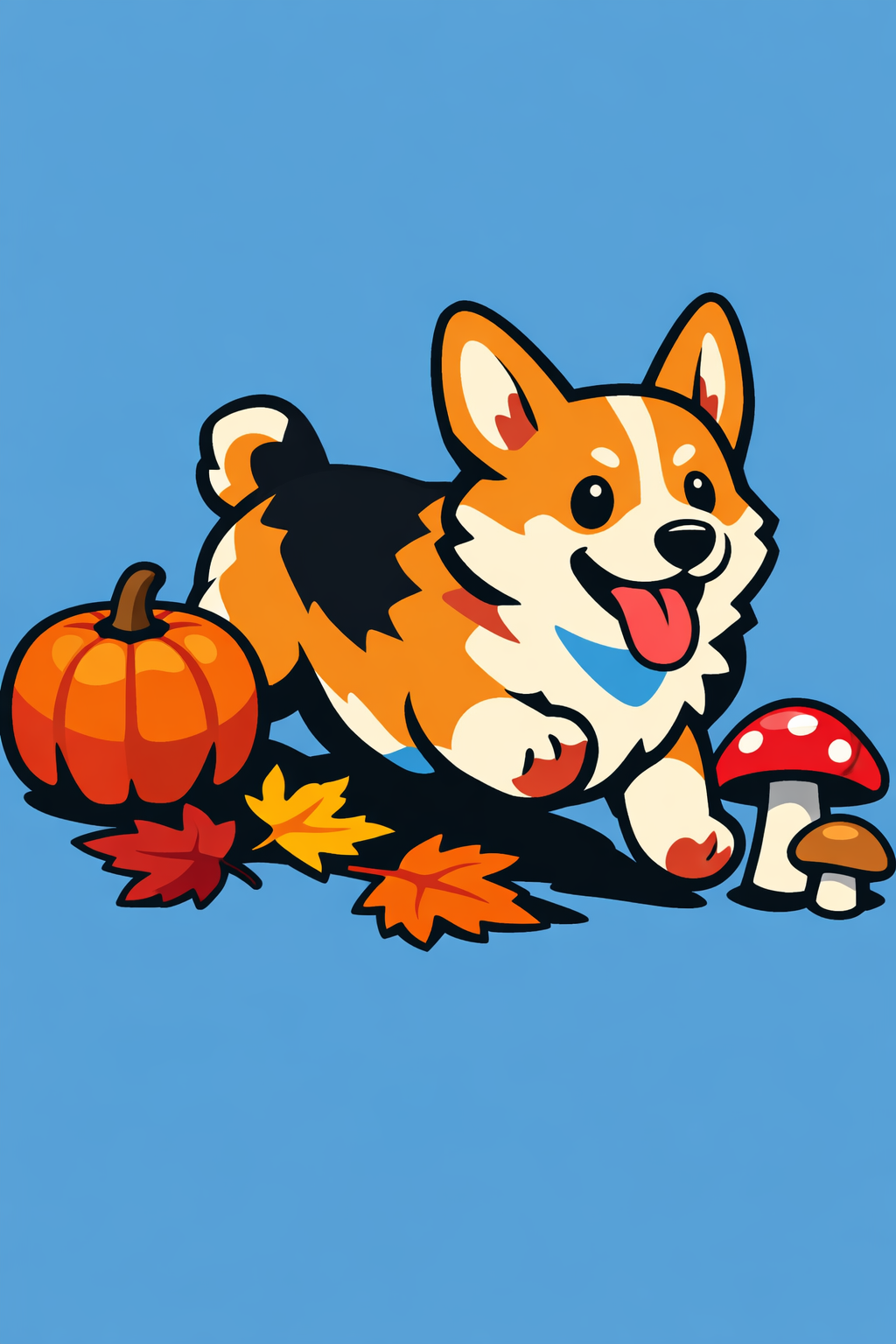 Autumn Corgi Trail cross-stitch pattern preview — Animals & Pets