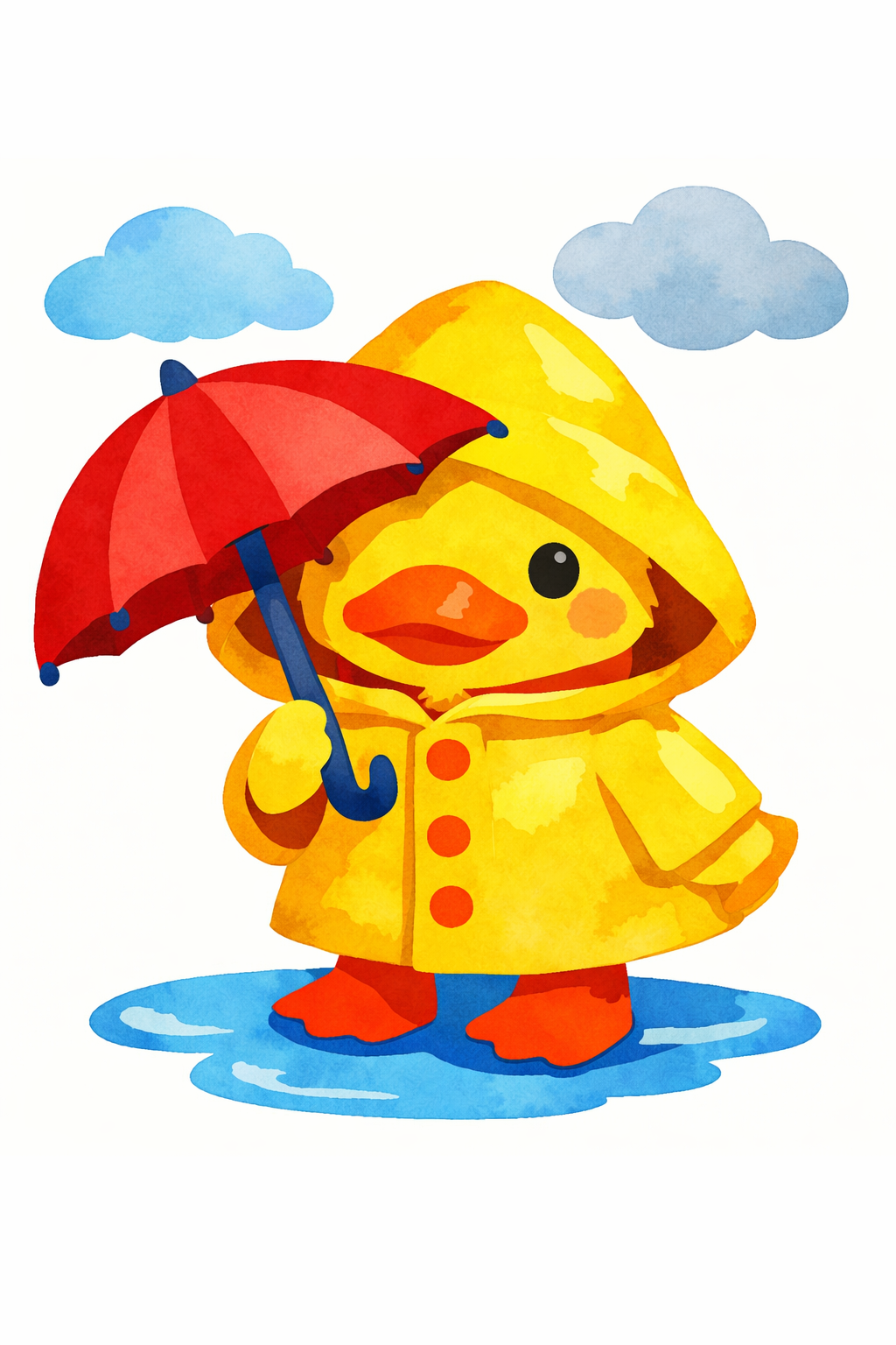Duckling In Raincoat cross-stitch pattern preview — Nursery & Baby