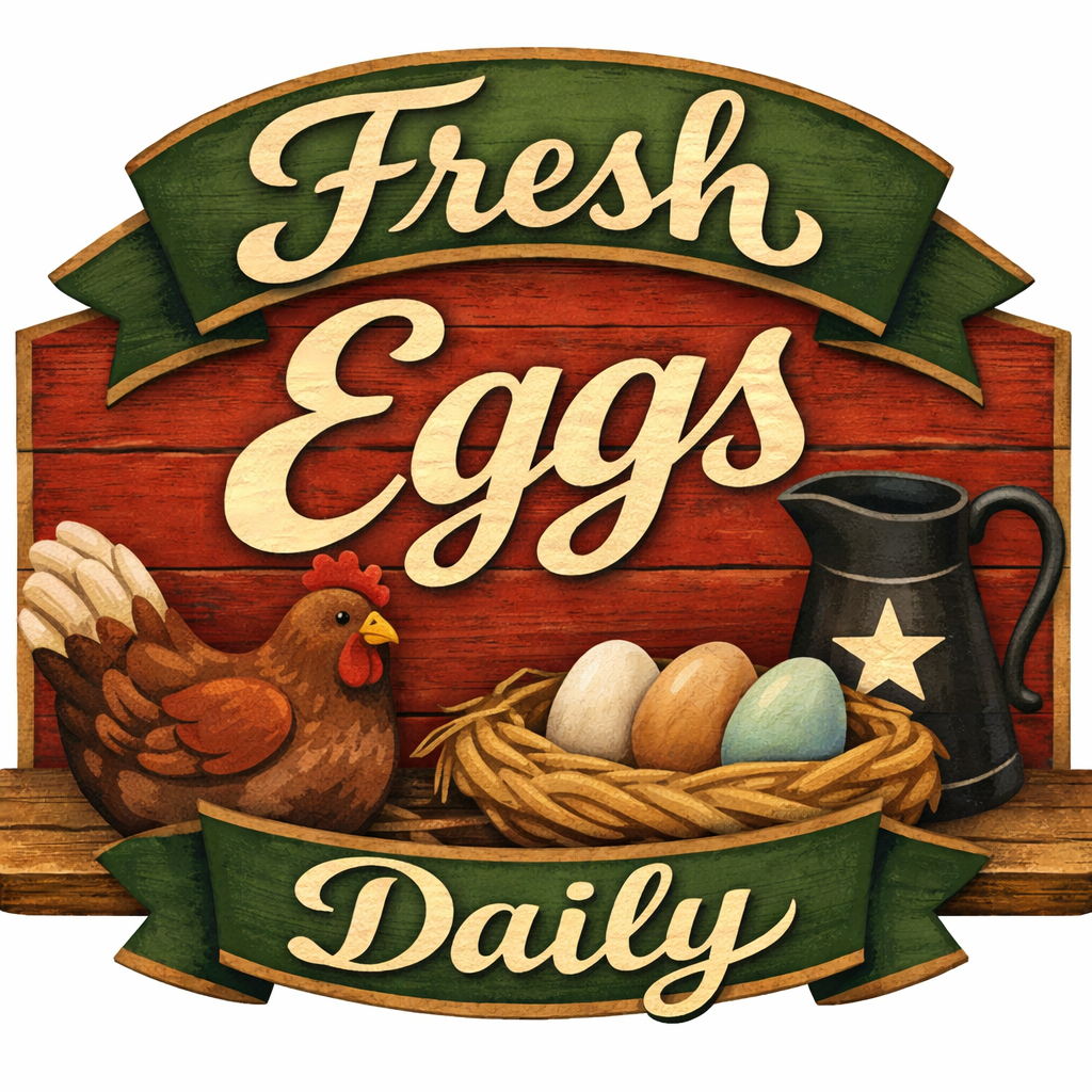 Fresh Eggs Daily cross-stitch pattern preview — Quotes, Sayings & Monograms