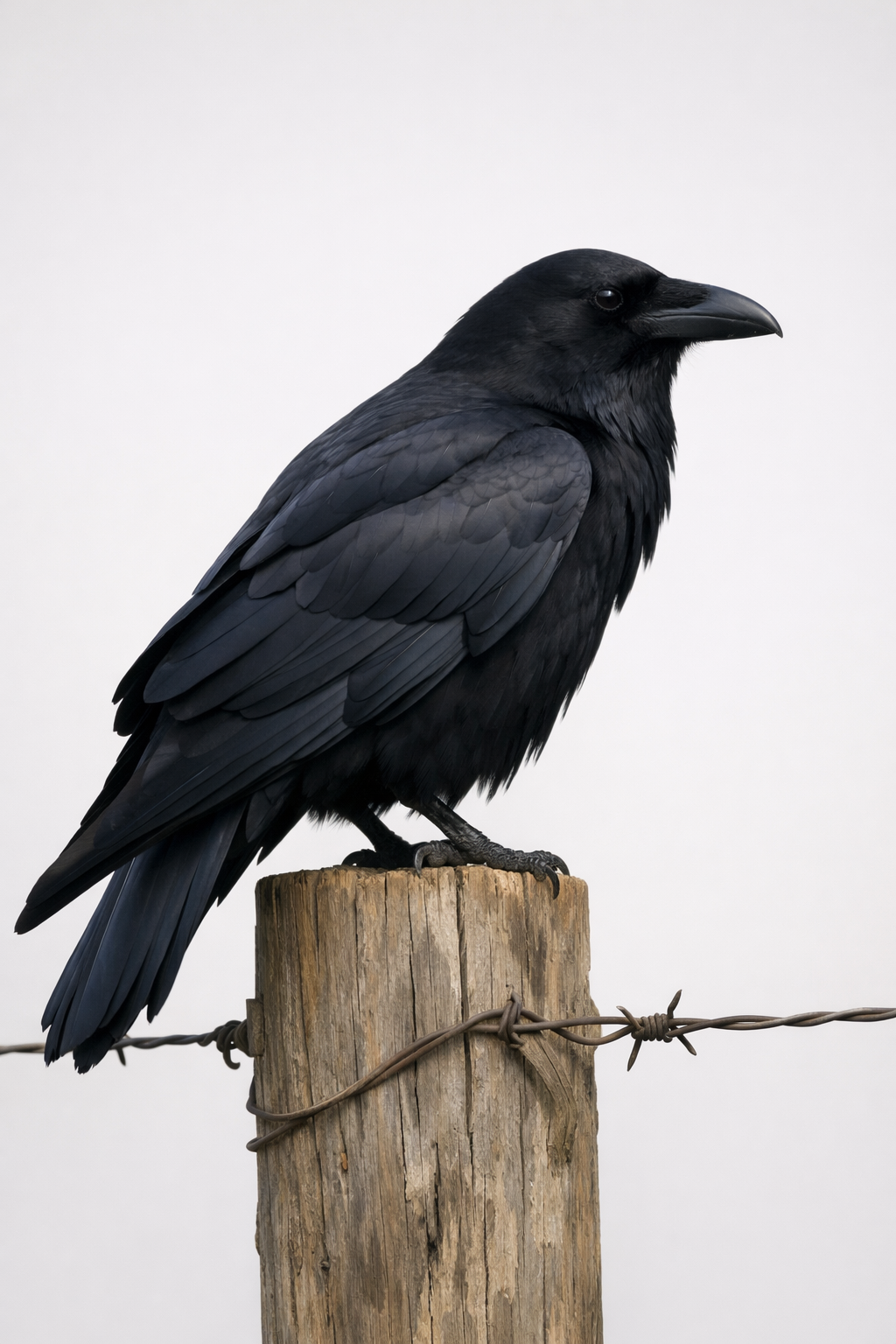 A raven on a fence row cross-stitch pattern preview — Birds & Woodland Creatures