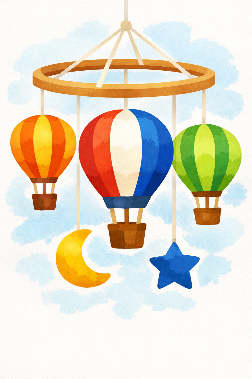 Hot Air Balloon Mobile cross-stitch pattern preview — Nursery & Baby