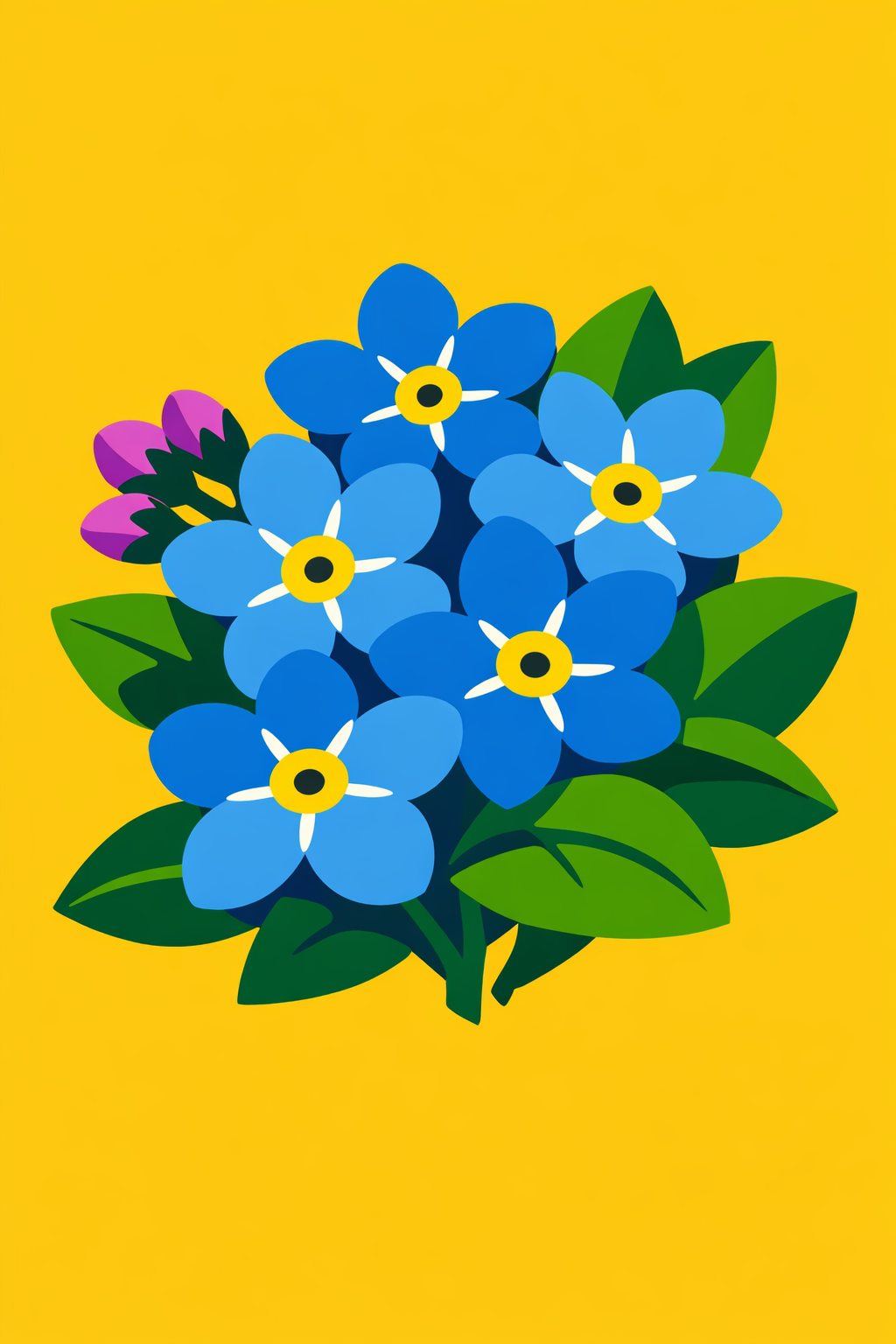 Cluster Of Forget-Me-Nots cross-stitch pattern preview — Florals & Botanicals