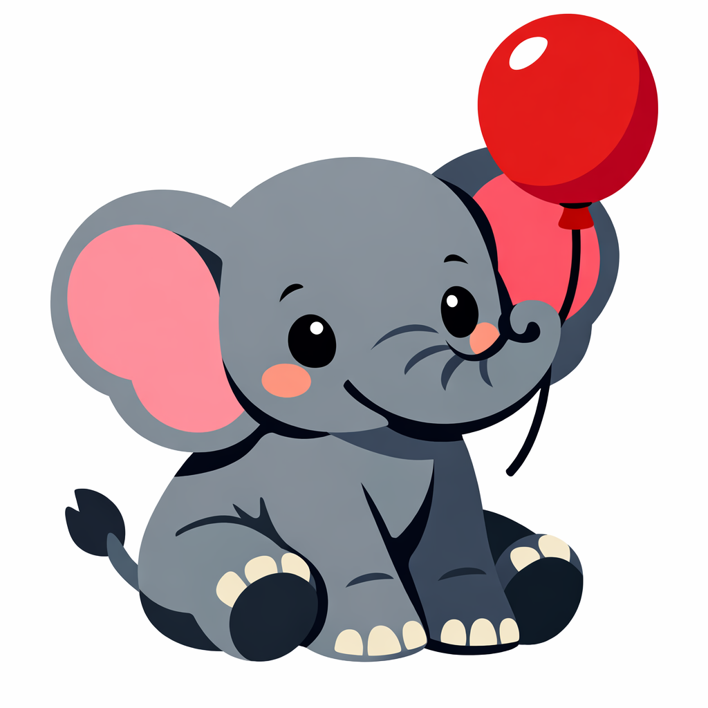 Baby Elephant With A Small Balloon cross-stitch pattern preview — Nursery & Baby