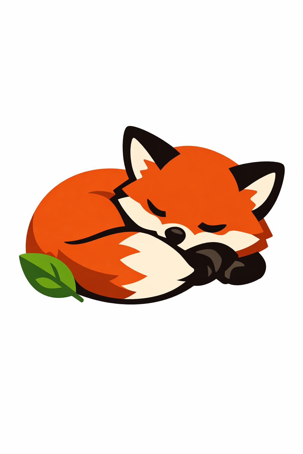 Baby Fox Curled Asleep cross-stitch pattern preview — Nursery & Baby