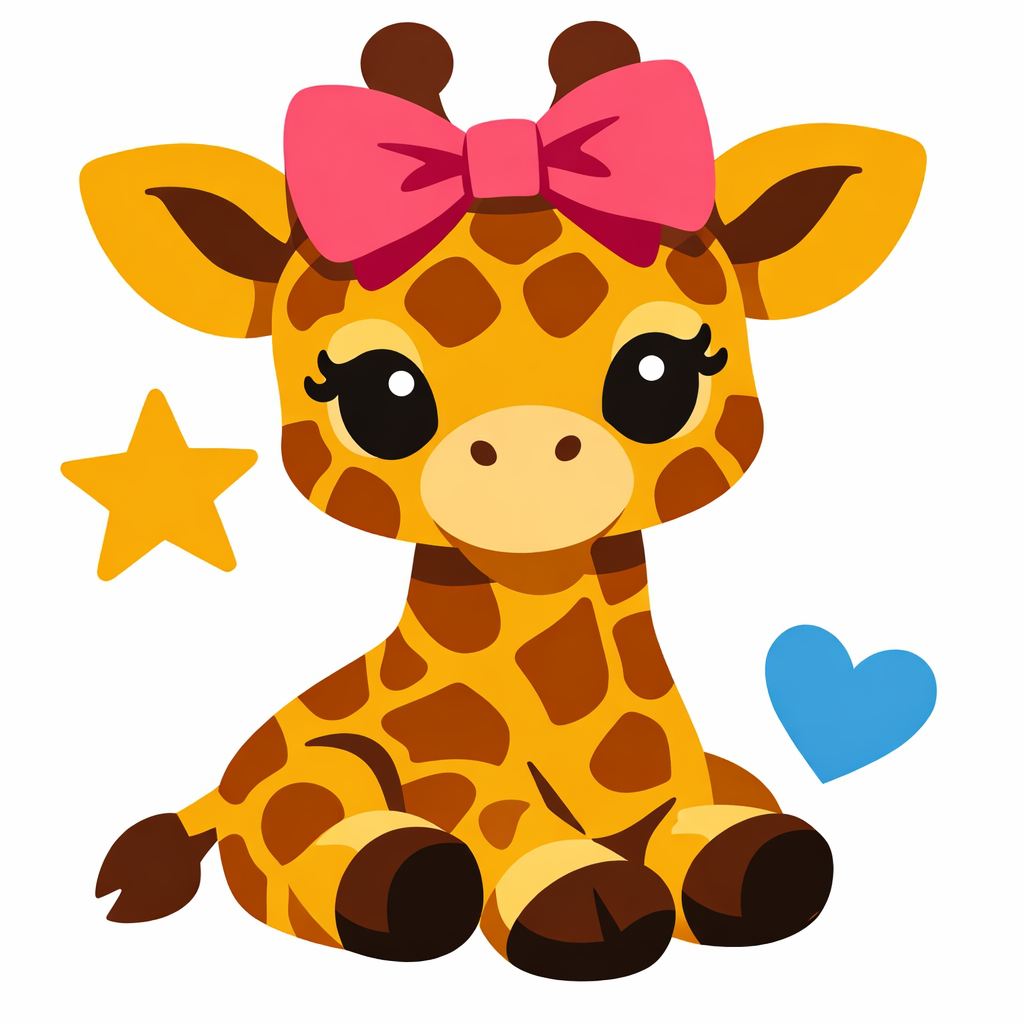 Baby Giraffe With A Bow cross-stitch pattern preview — Nursery & Baby