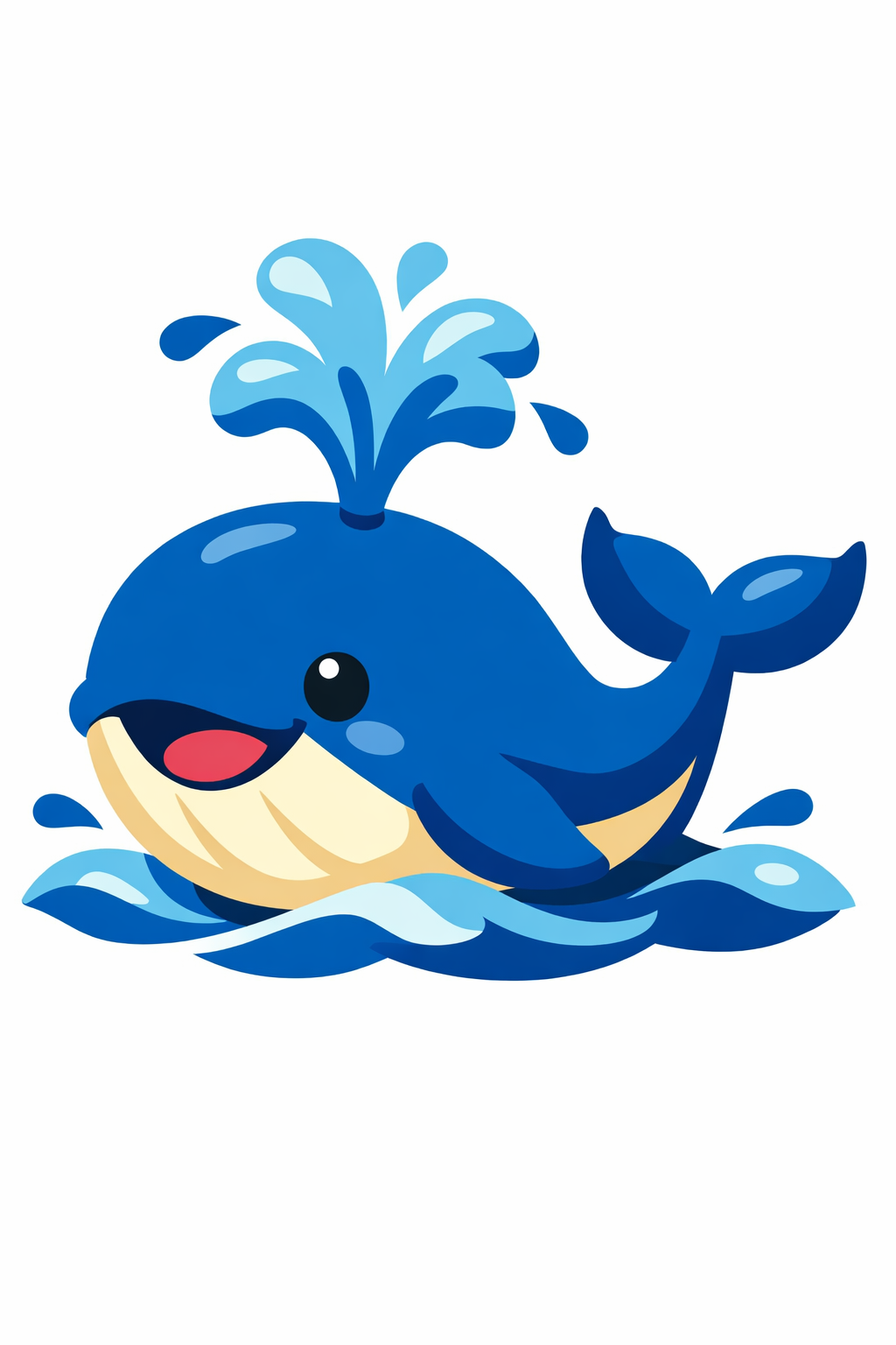 Baby Whale Spouting Water cross-stitch pattern preview — Nursery & Baby