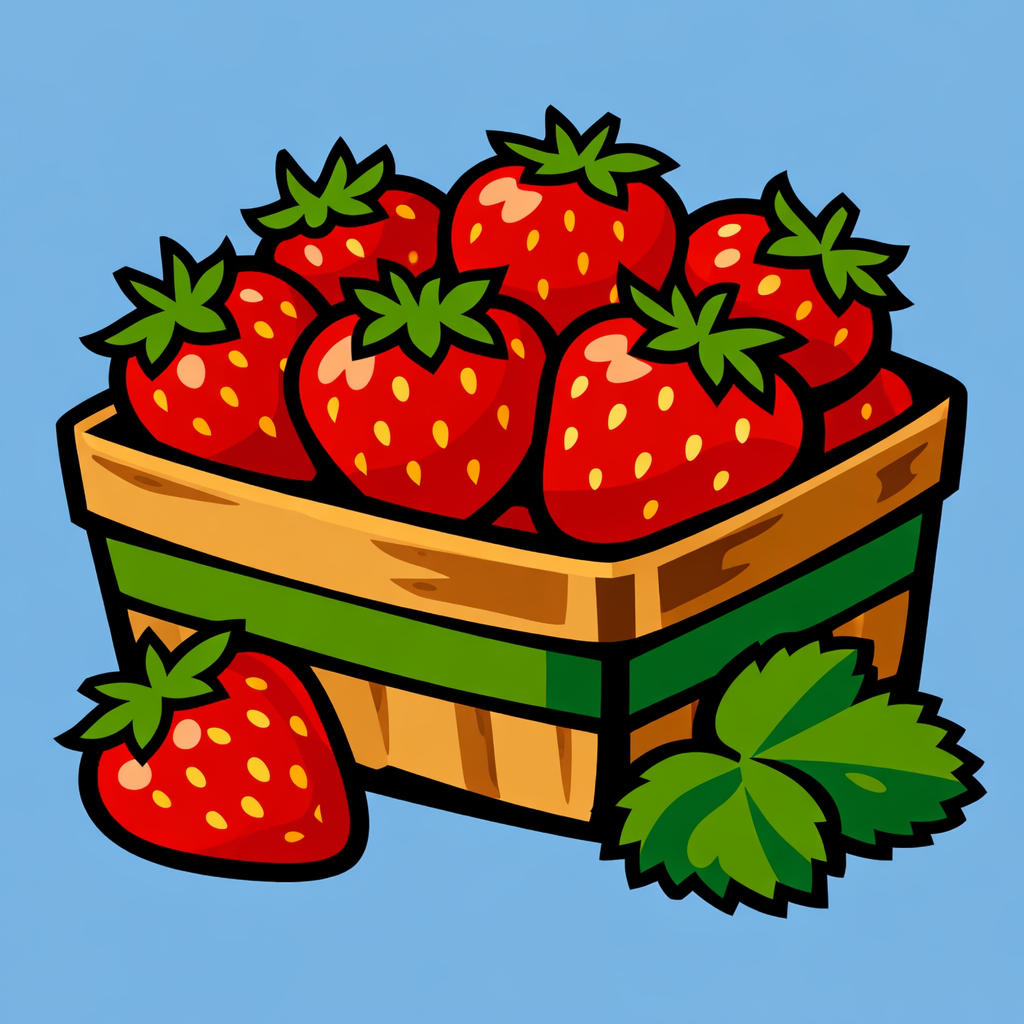 Basket Of Strawberries cross-stitch pattern preview — Food & Drink