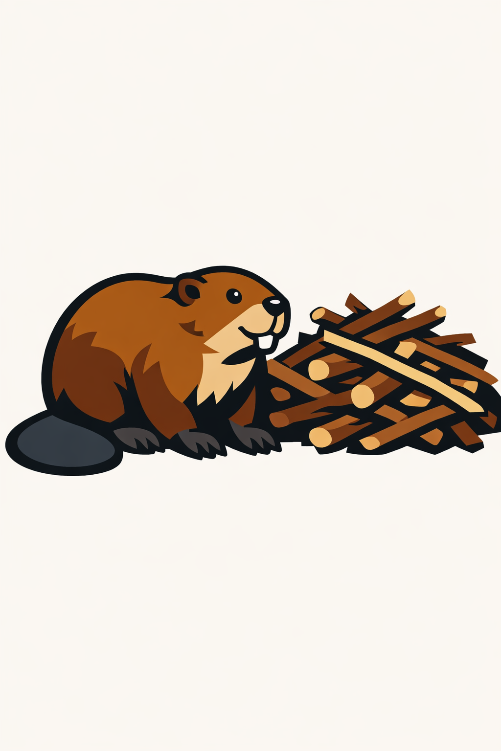Beaver Beside A Log Dam cross-stitch pattern preview — Birds & Woodland Creatures
