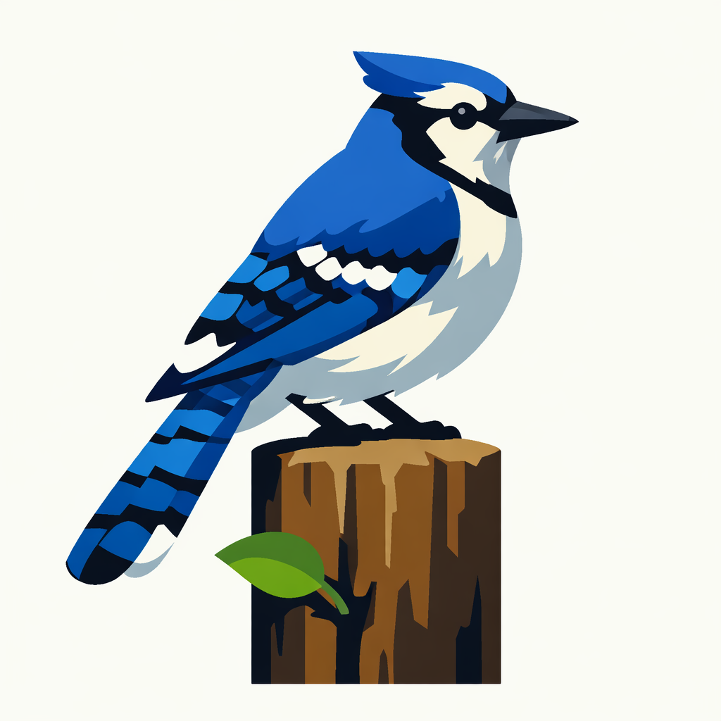 Blue Jay On A Fence Post cross-stitch pattern preview — Birds & Woodland Creatures