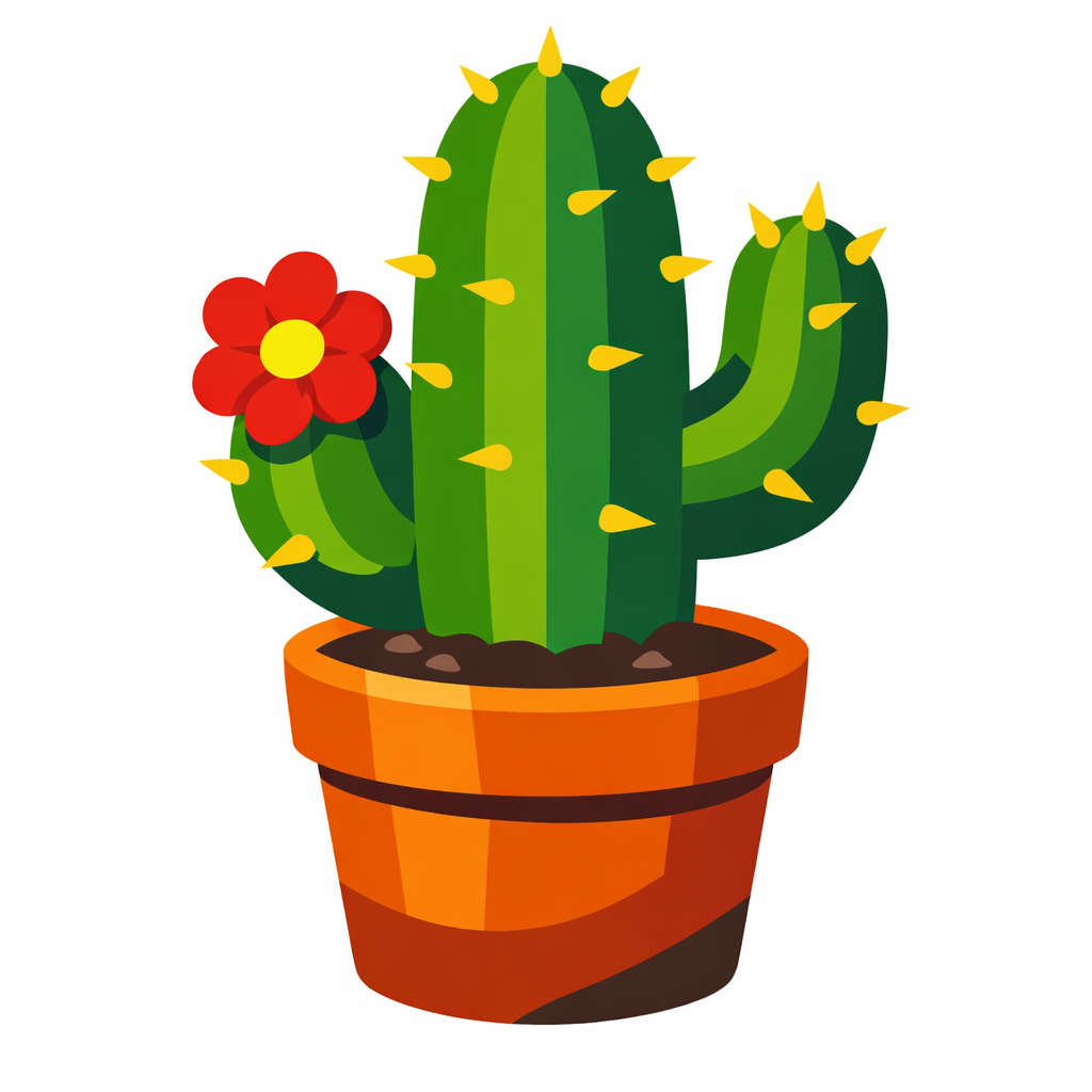 Cactus In A Terracotta Pot cross-stitch pattern preview — Florals & Botanicals