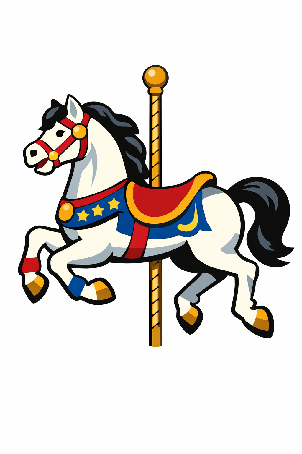 Carousel Horse cross-stitch pattern preview — Nursery & Baby