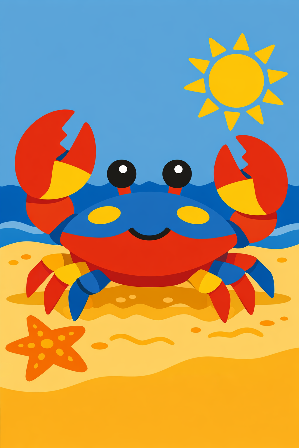 Crab On The Sand cross-stitch pattern preview — Nautical & Coastal