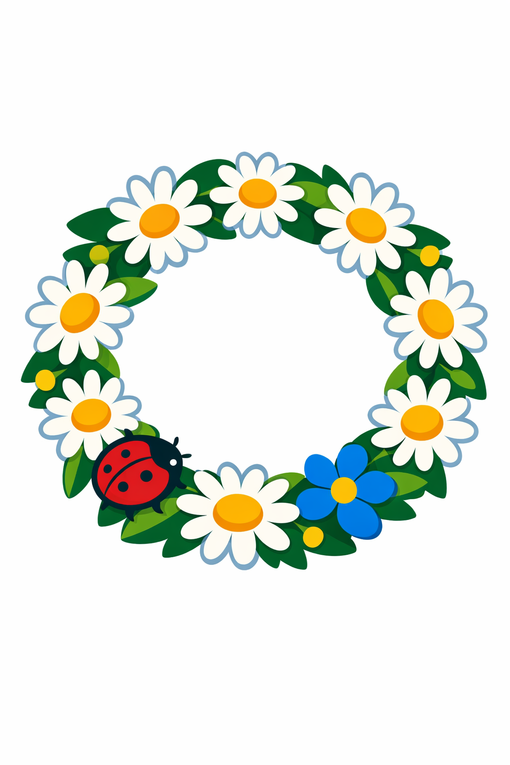 Daisy Chain Wreath cross-stitch pattern preview — Florals & Botanicals