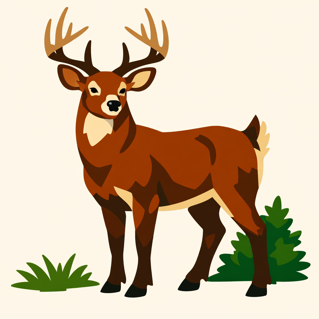 Deer Standing In A Forest Clearing cross-stitch pattern preview — Birds & Woodland Creatures