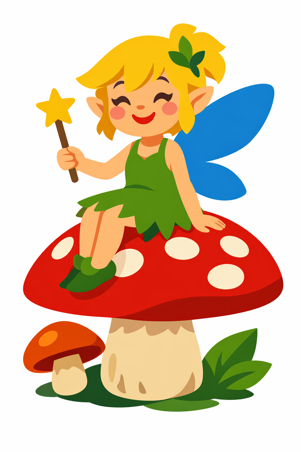 Fairy Sitting On A Mushroom cross-stitch pattern preview — Fantasy & Whimsical