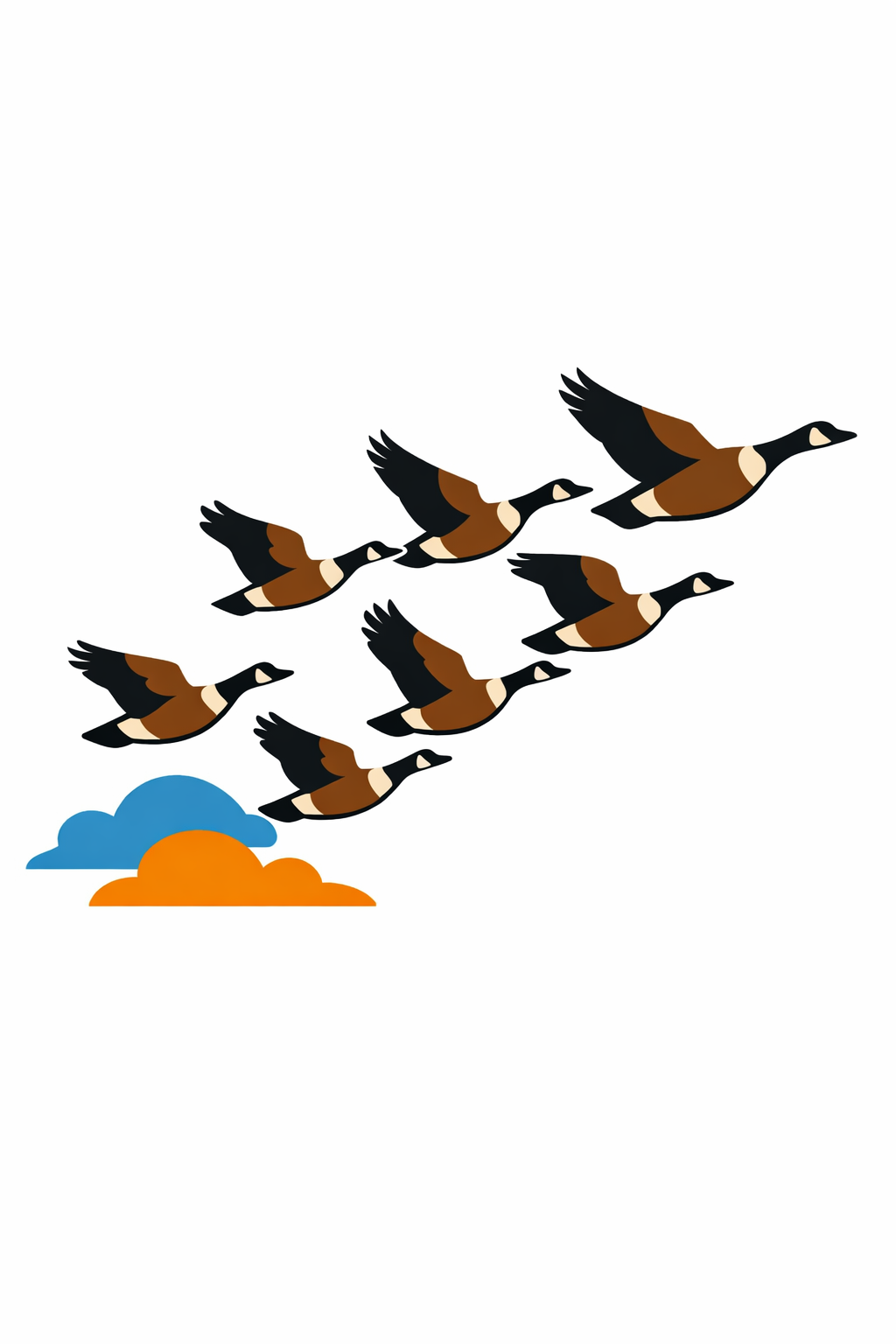 Flock Of Geese Flying In Formation cross-stitch pattern preview — Birds & Woodland Creatures
