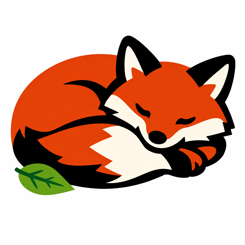 Fox Curled Up Asleep cross-stitch pattern preview — Birds & Woodland Creatures