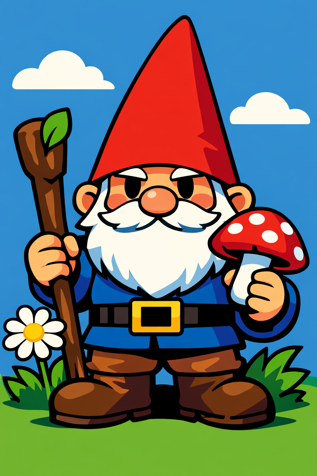 Gnome With A Pointed Hat cross-stitch pattern preview — Fantasy & Whimsical