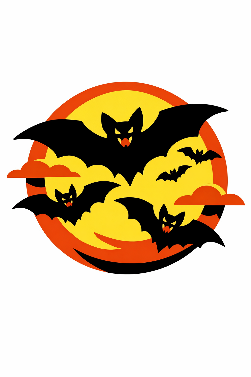 Halloween Bats Against A Full Moon cross-stitch pattern preview — Holidays & Seasonal