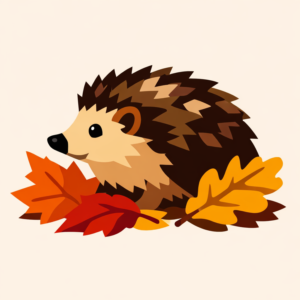 Hedgehog Among Fallen Leaves cross-stitch pattern preview — Animals & Pets