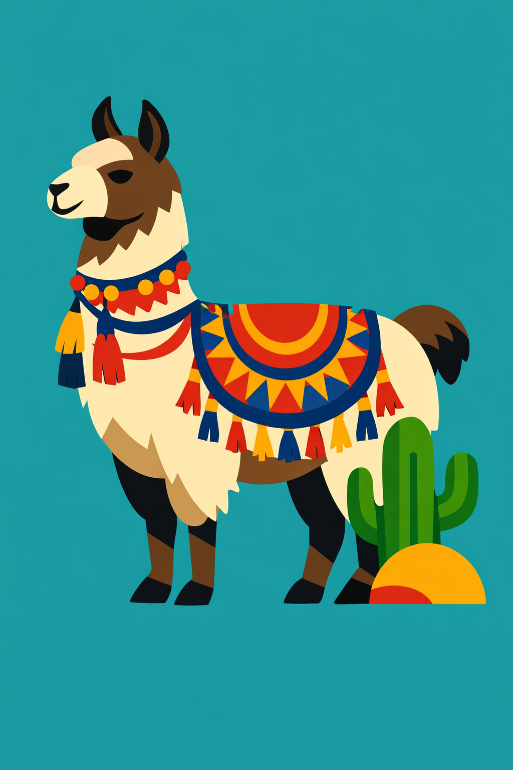 Llama With A Decorative Blanket cross-stitch pattern preview — Animals & Pets
