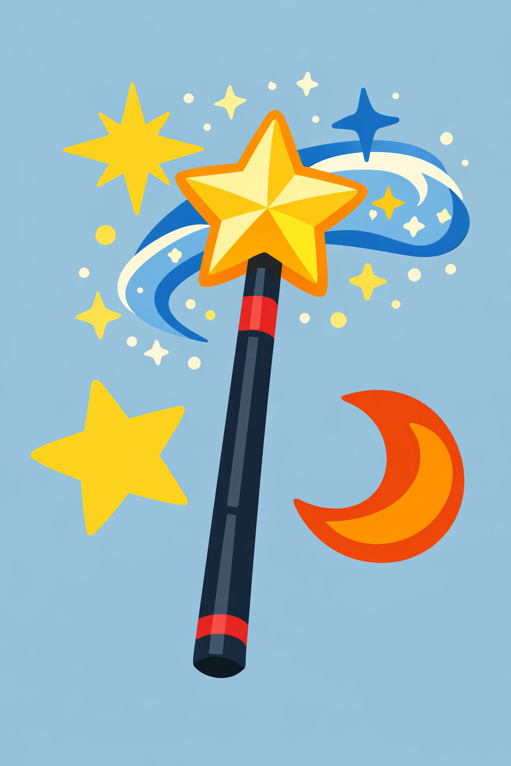 Magic Wand With Sparkling Stars cross-stitch pattern preview — Fantasy & Whimsical