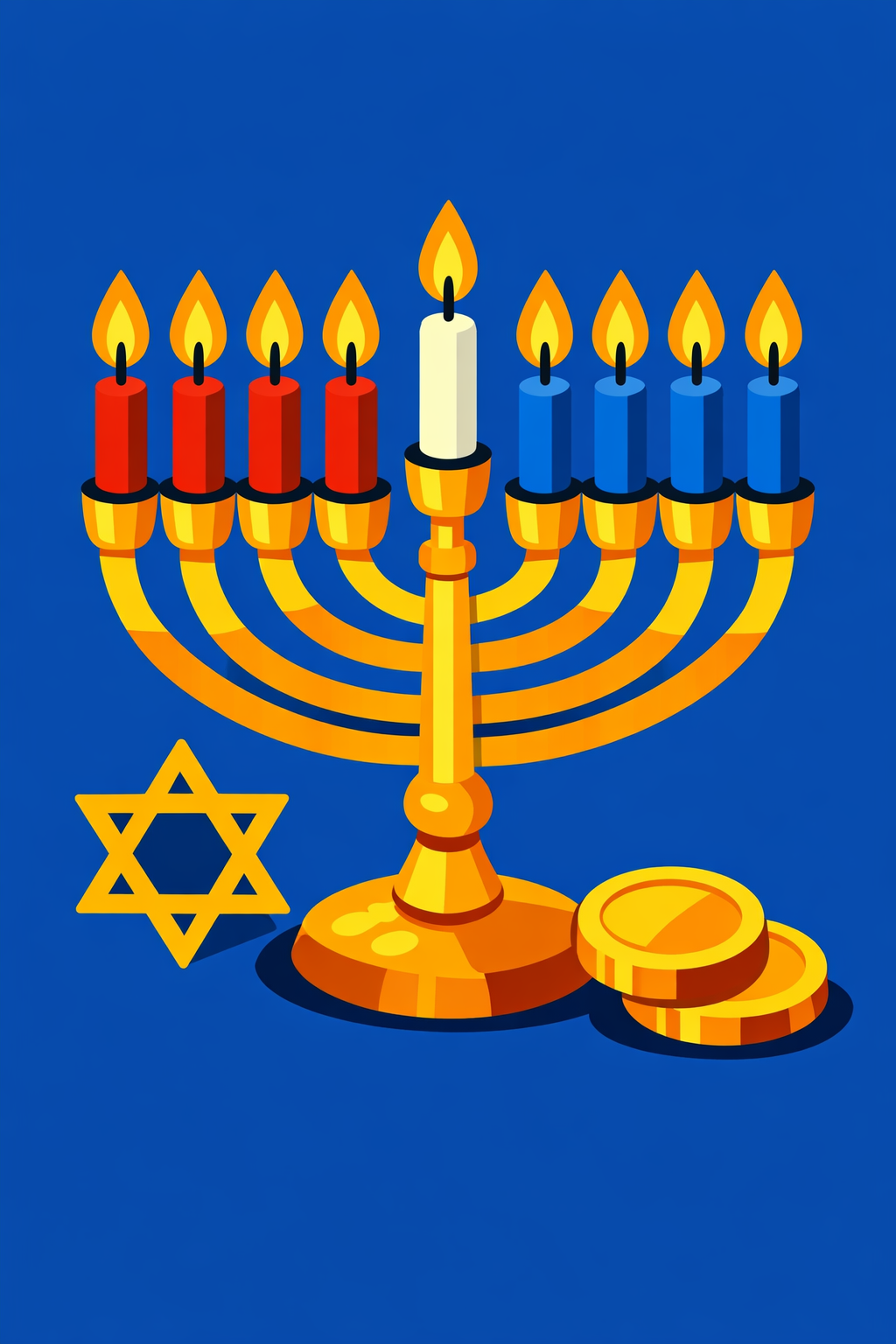 Menorah With Lit Candles cross-stitch pattern preview — Holidays & Seasonal
