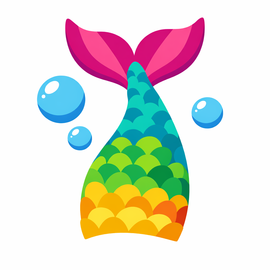 Mermaid Tail Among Bubbles cross-stitch pattern preview — Fantasy & Whimsical