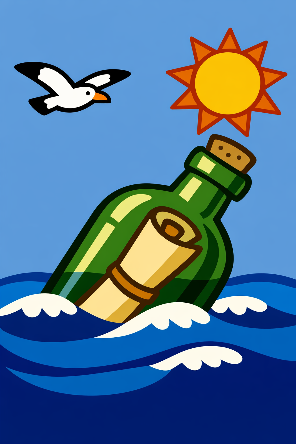 Message In A Bottle cross-stitch pattern preview — Nautical & Coastal