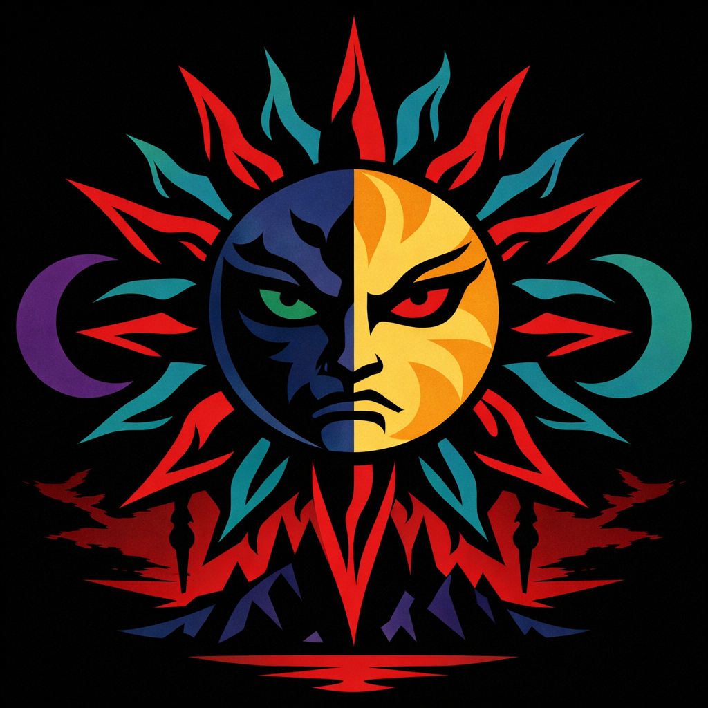 Modern Abstract Sun Motif cross-stitch pattern preview — Geometric & Abstract