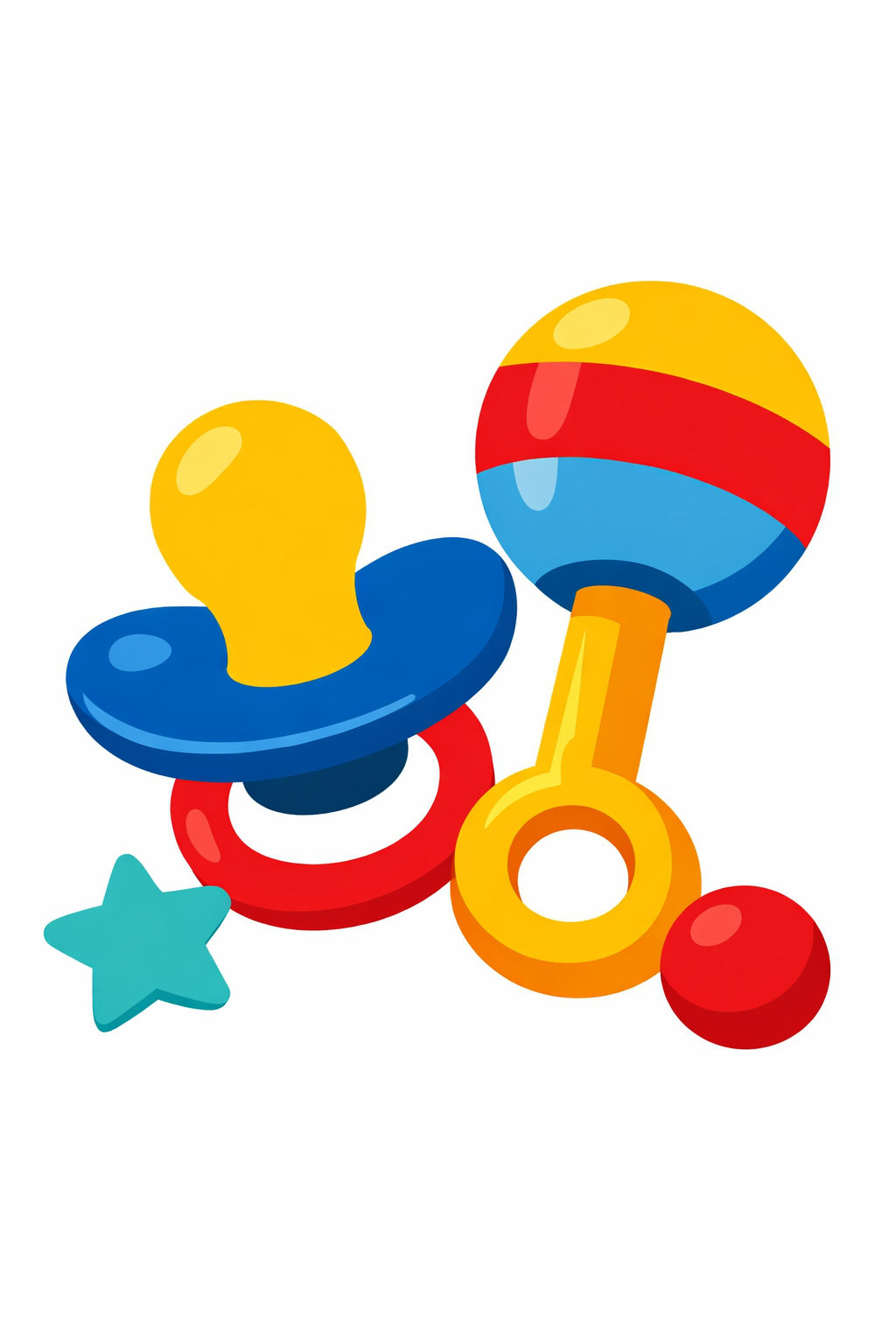 Pacifier And Rattle Arrangement cross-stitch pattern preview — Nursery & Baby