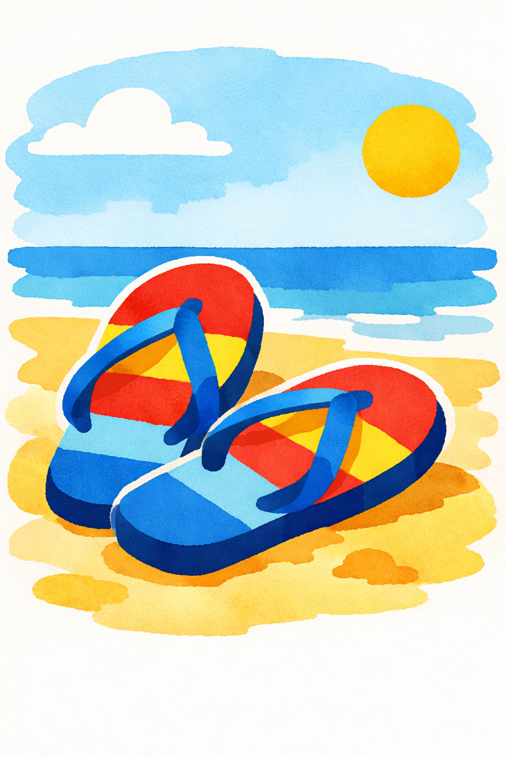 Pair Of Flip-flops On The Beach cross-stitch pattern preview — Nautical & Coastal