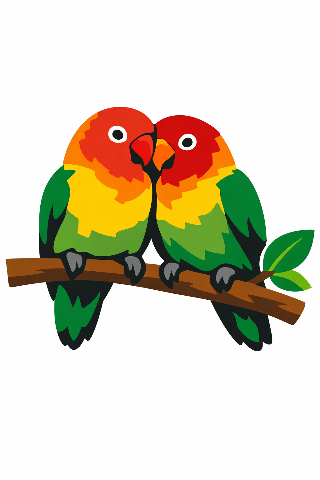 Pair Of Lovebirds On A Branch cross-stitch pattern preview — Birds & Woodland Creatures