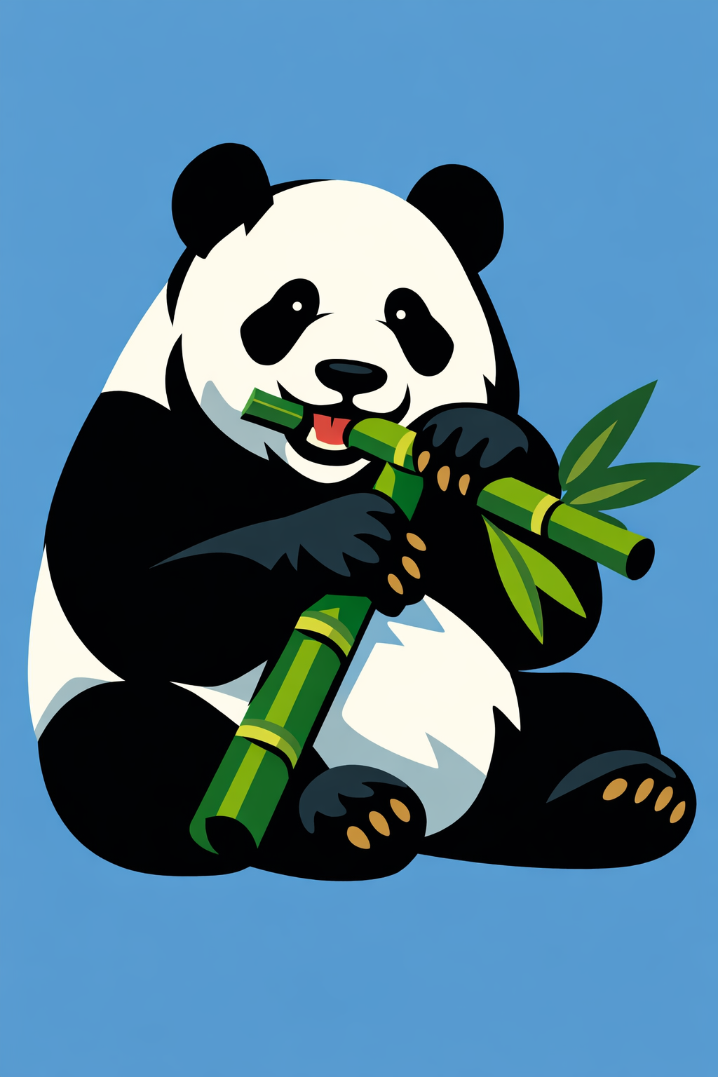 Panda Eating Bamboo cross-stitch pattern preview — Animals & Pets