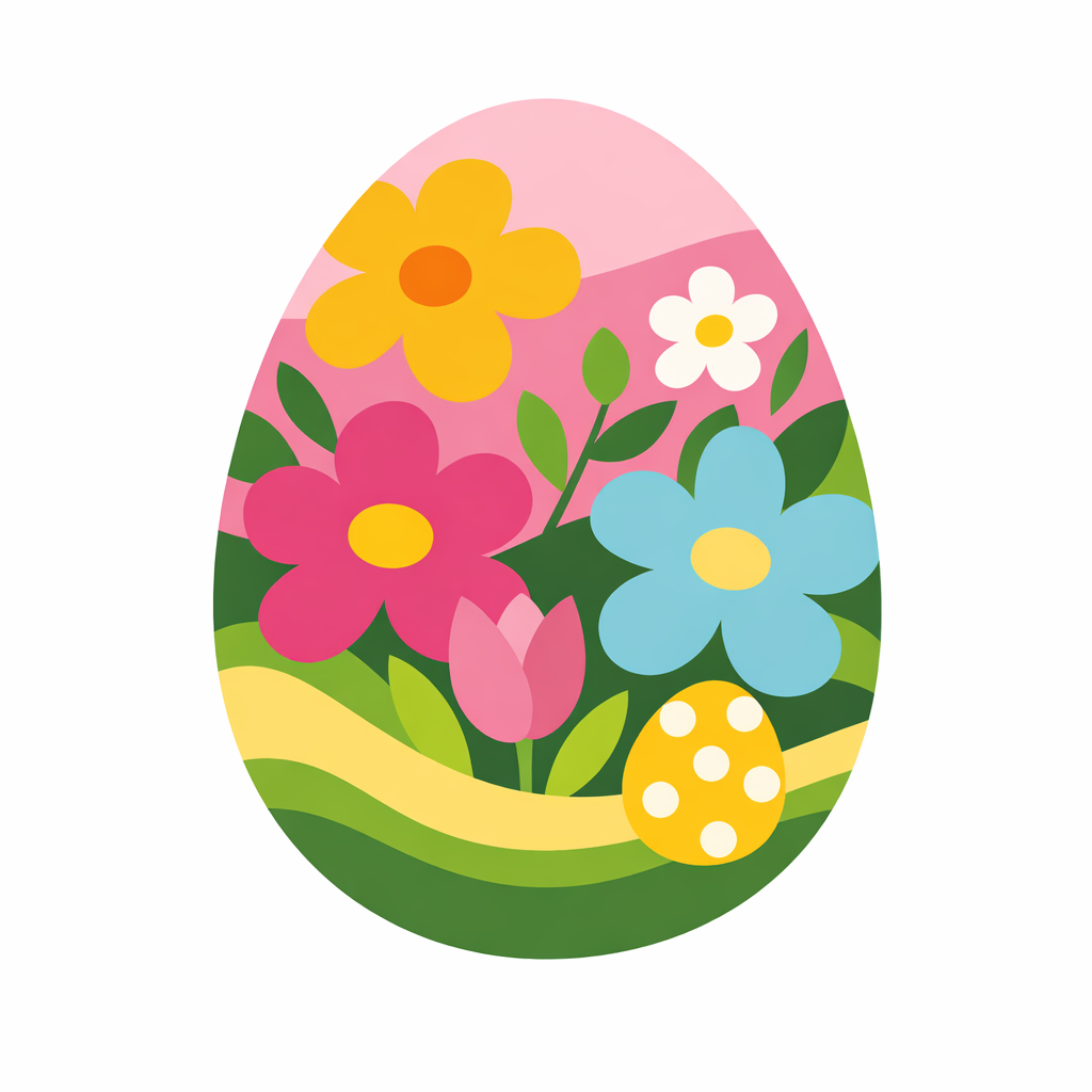 Pastel Floral Easter Egg cross-stitch pattern preview — Holidays & Seasonal
