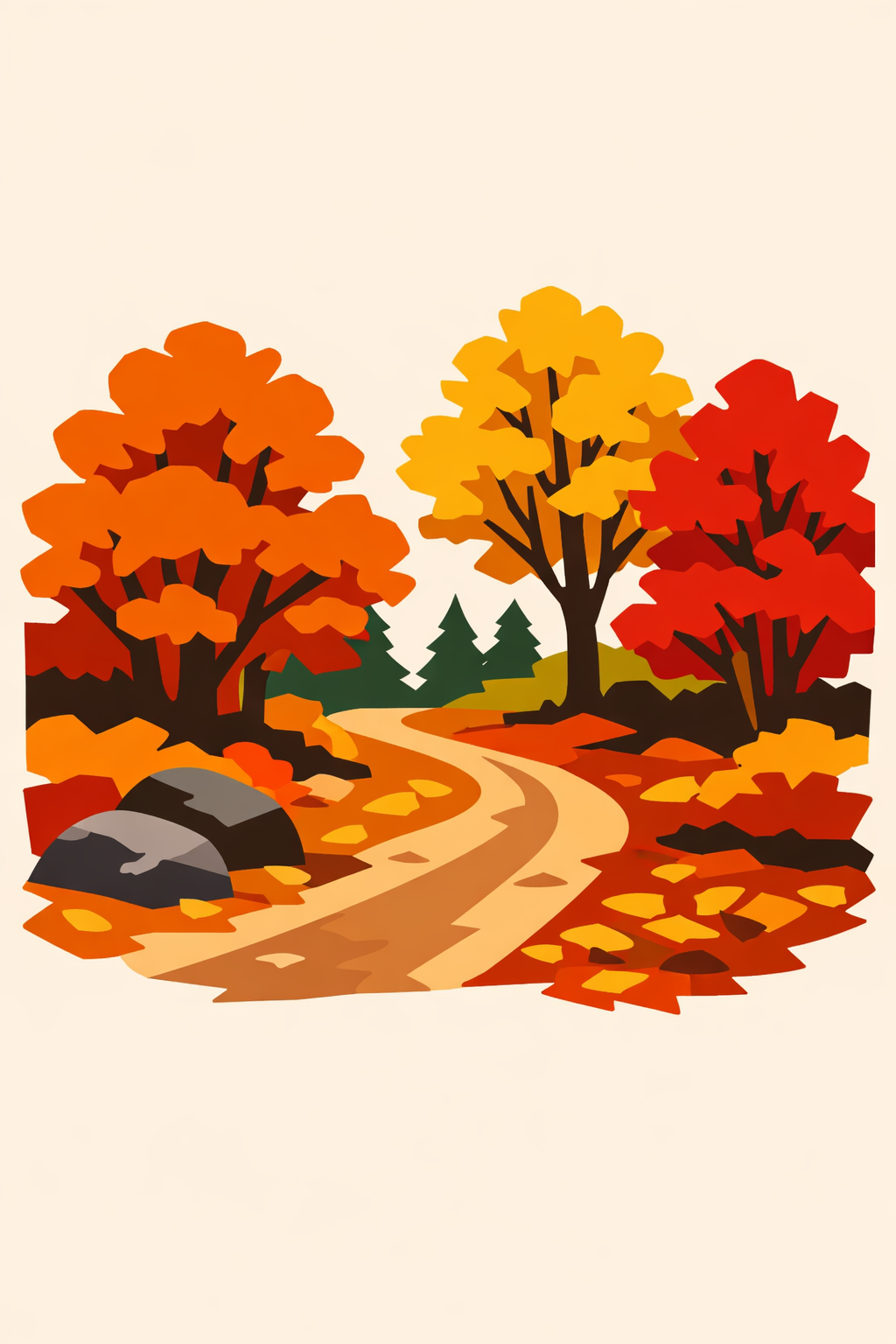 Path Through An Autumn Forest cross-stitch pattern preview — Landscapes & Nature Scenes