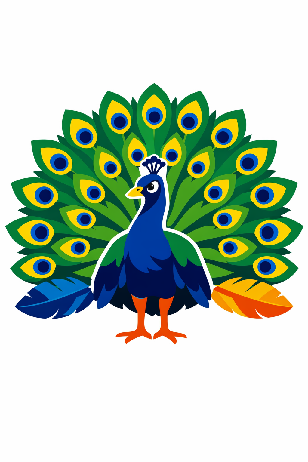Peacock With Tail Feathers Fanned cross-stitch pattern preview — Birds & Woodland Creatures