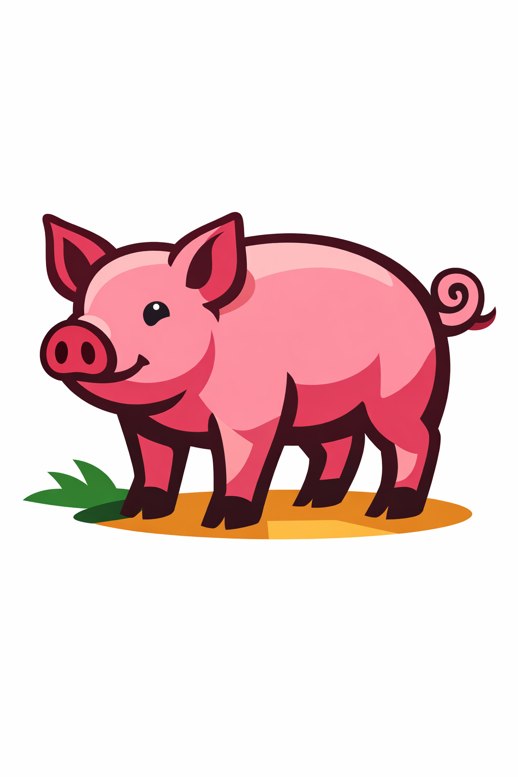 Pig With A Curly Tail cross-stitch pattern preview — Animals & Pets
