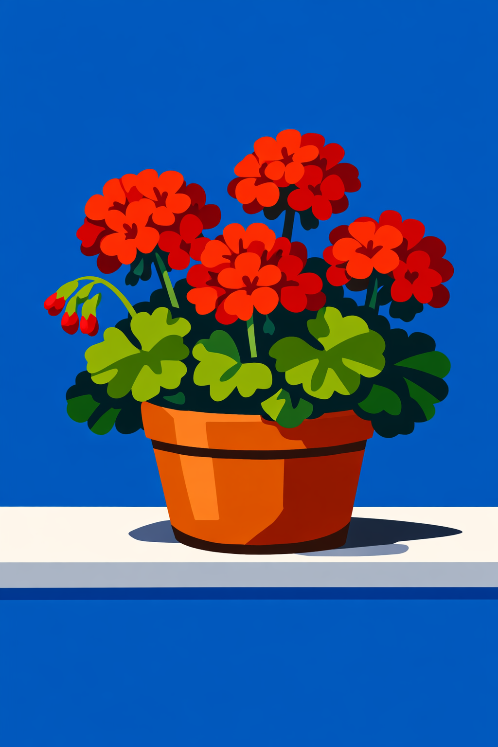Pot Of Blooming Geraniums On A cross-stitch pattern preview — Florals & Botanicals
