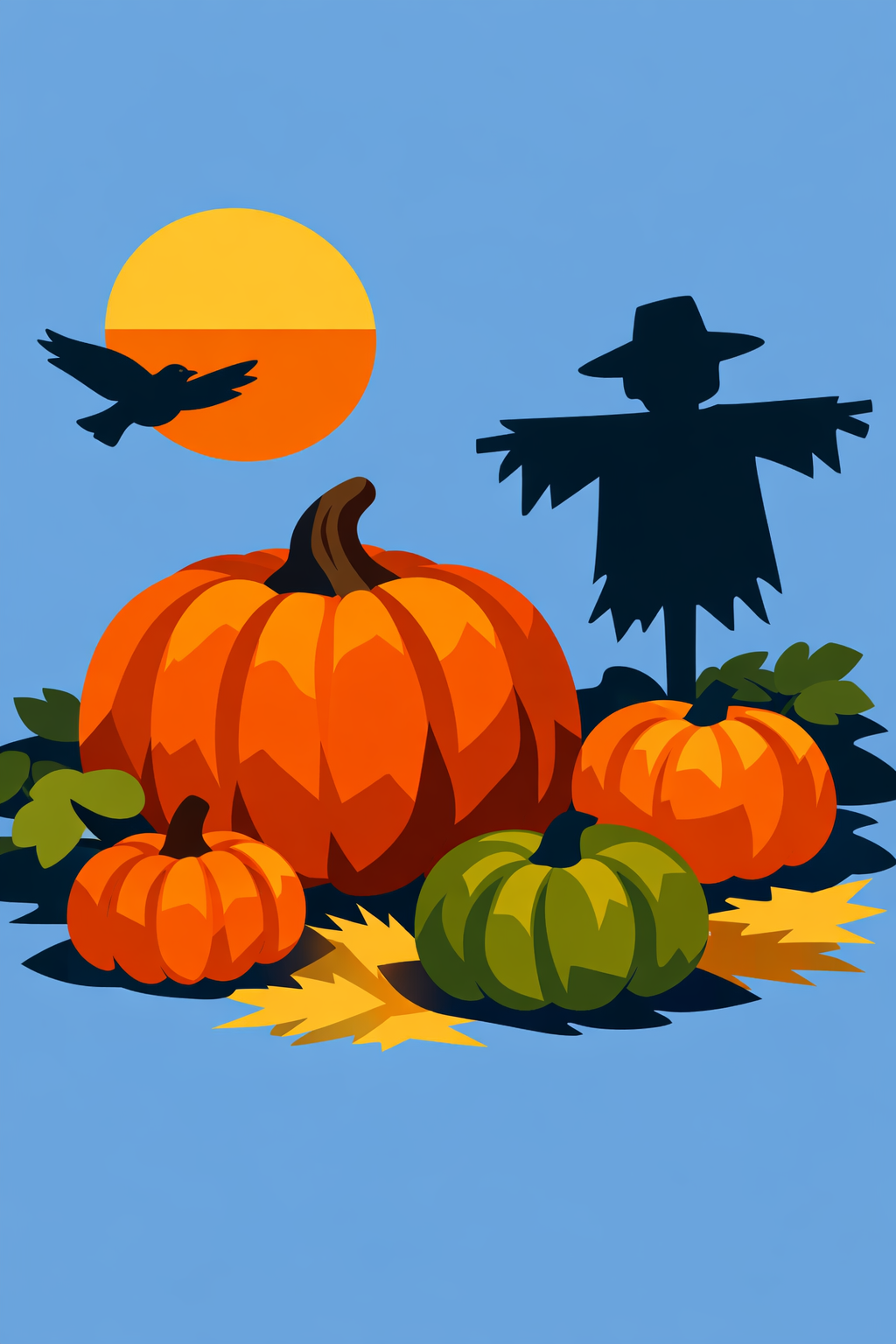 Pumpkin Patch Scene cross-stitch pattern preview — Holidays & Seasonal