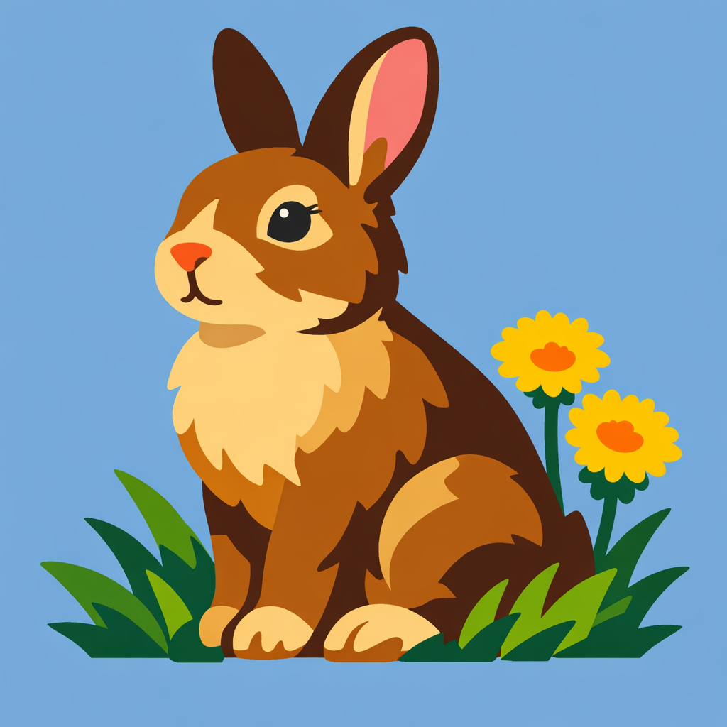 Rabbit Sitting Upright In Grass cross-stitch pattern preview — Animals & Pets