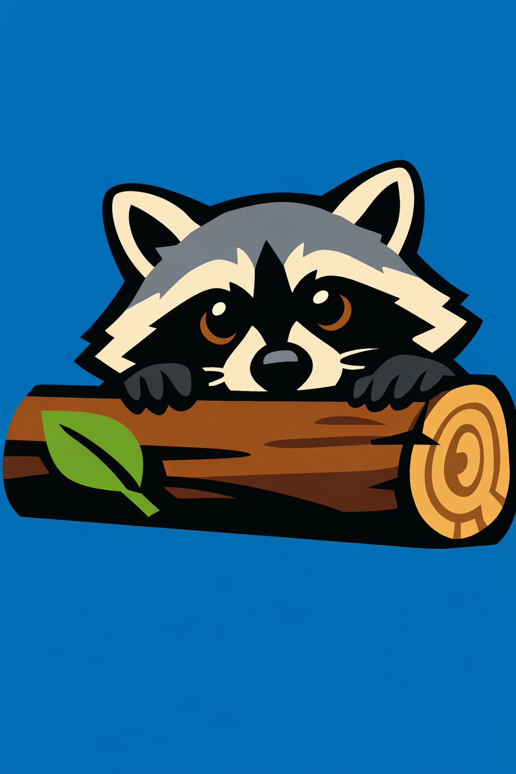 Raccoon Peeking From Behind A Log cross-stitch pattern preview — Animals & Pets
