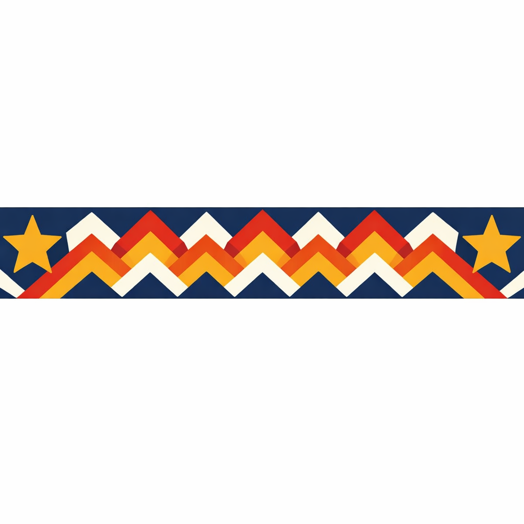 Repeating Chevron Border Design cross-stitch pattern preview — Geometric & Abstract