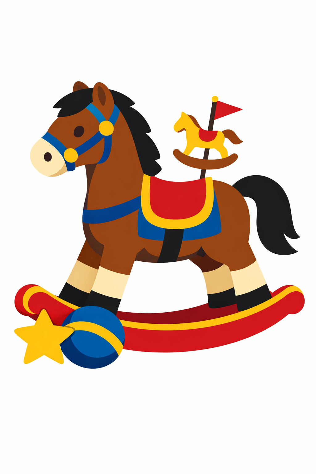 Rocking Horse cross-stitch pattern preview — Nursery & Baby