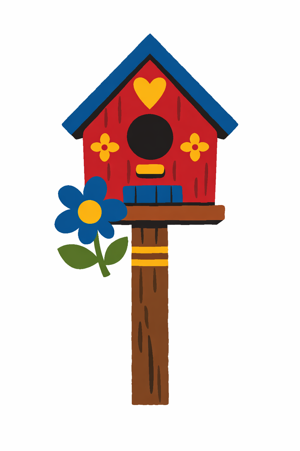 Rustic Birdhouse On A Post cross-stitch pattern preview — Farmhouse & Rustic